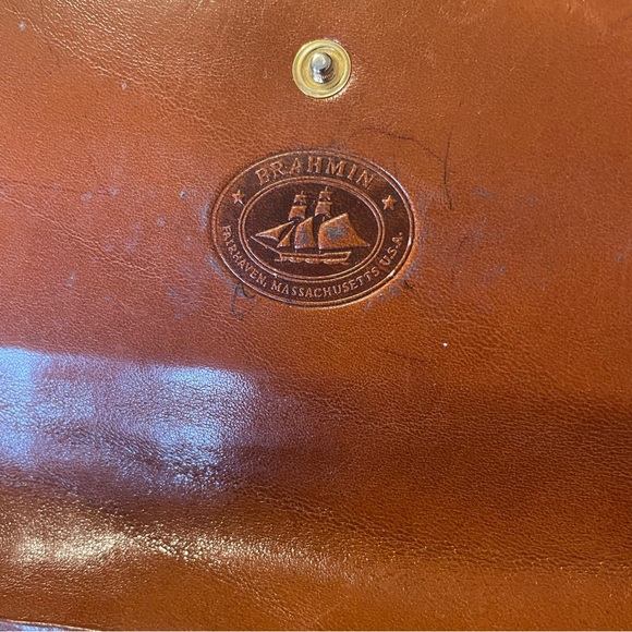 Brahmin Soft CHECKBOOK Clutch Purse Wallet CARAMEL HAMILTON  Croco Embossed - Picture 7 of 7